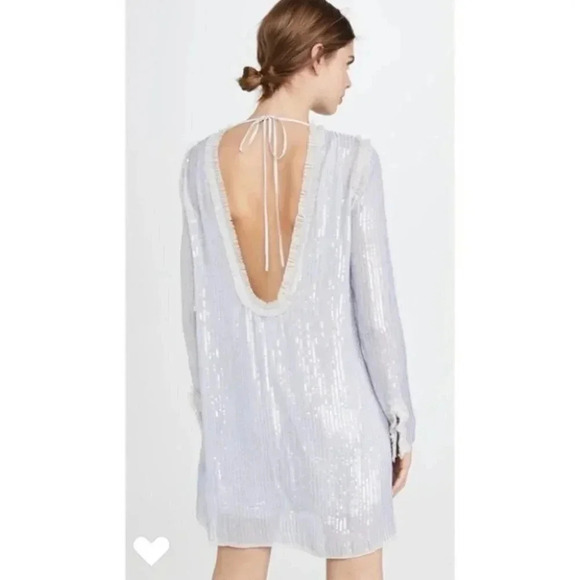 NWT BHLDN Needle & Thread Shimmer Long Sleeve Mini Dress - Picture 5 of 17